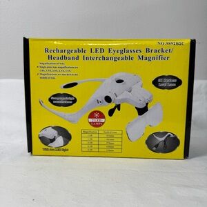 Rechargeable LED Magnifier Headband - White
